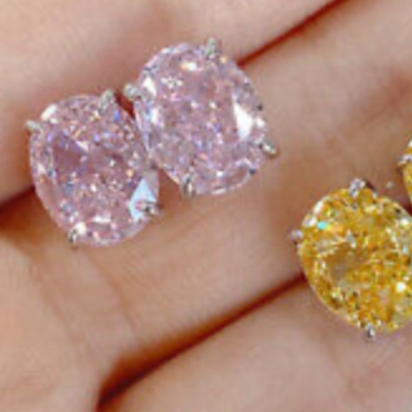 New Sterling silver diamond stud earrings - Picture 2 of 3